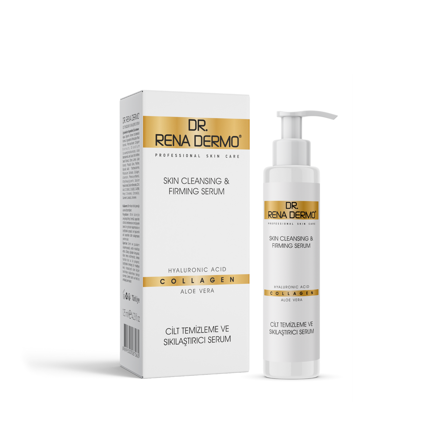 DR. RENA DERMO Professionelles Hautreinigungs- und Straffungsserum mit Hyaluronsäure und Kollagen 125ml