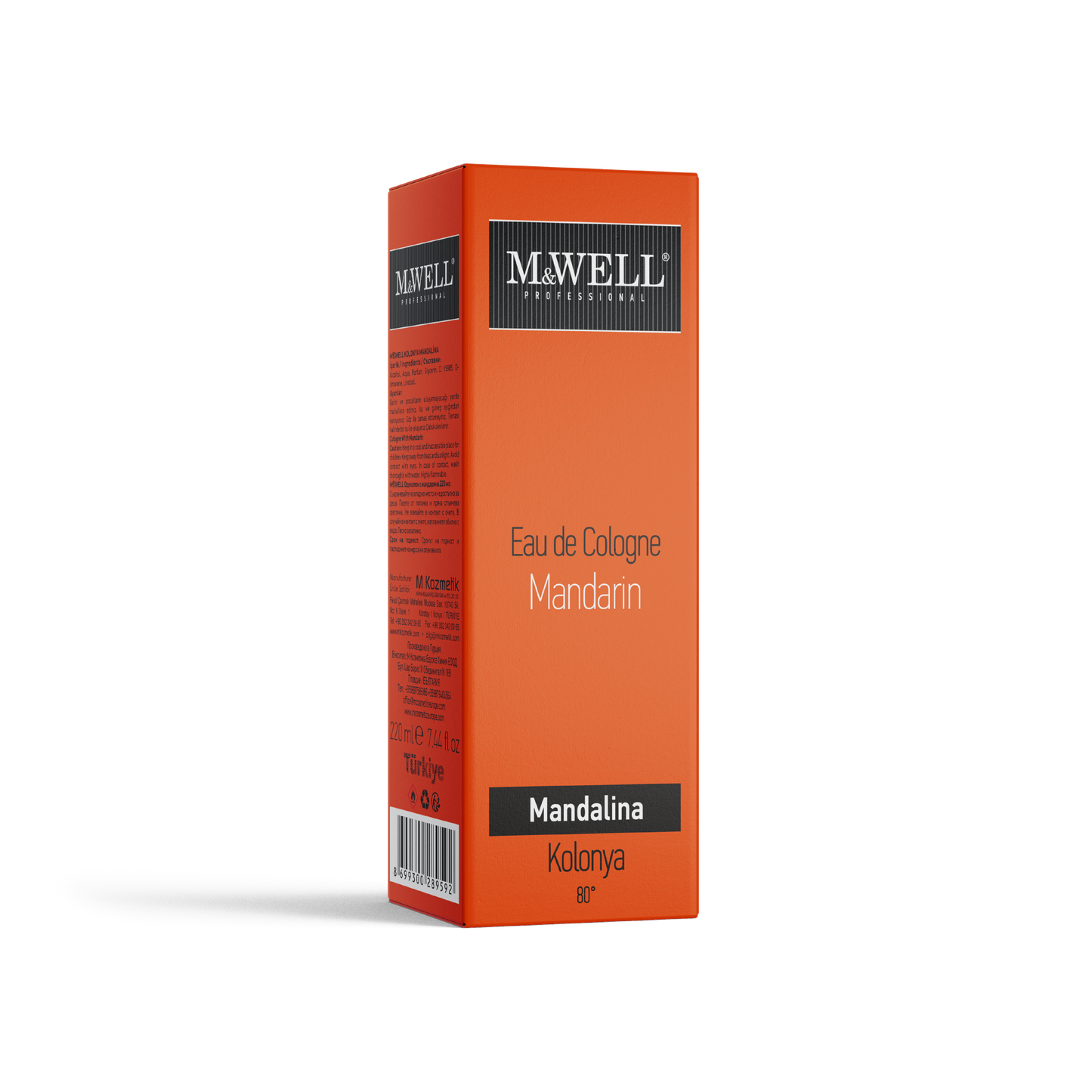 M&WELL Eau de Cologne Kolonya Mandarine 80° 220ml