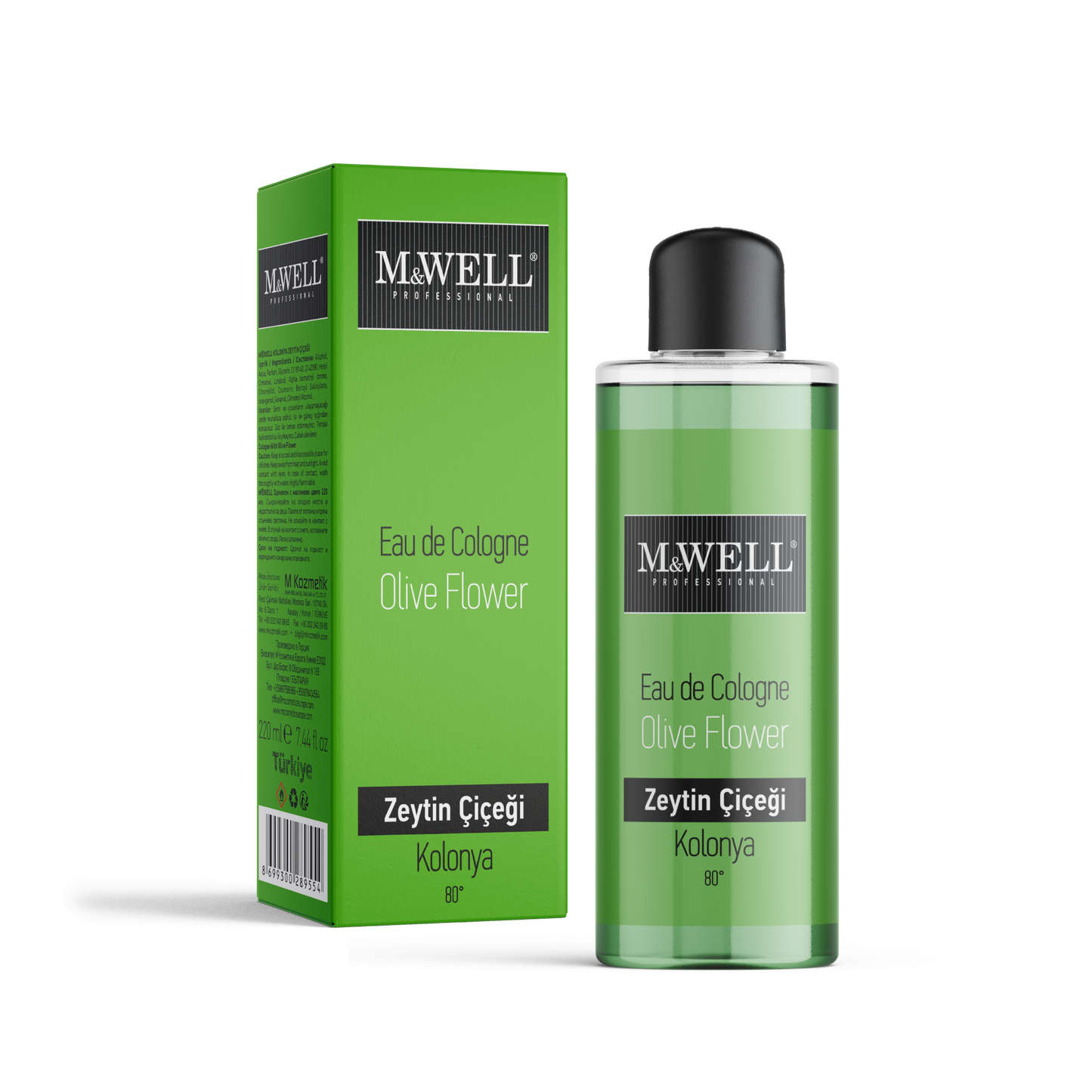 M&WELL Eau de Cologne Kolonya Olivenblüte 80° 220ml