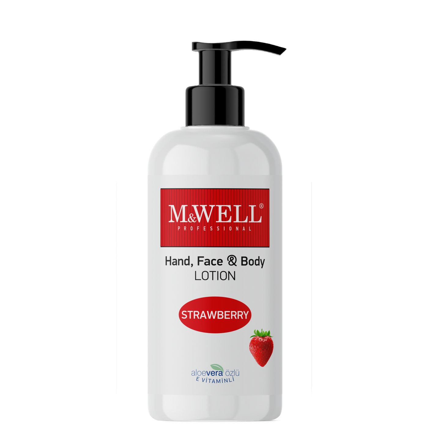 M&WELL Hand Gesicht Körperlotion mit Erdbeere 400ml