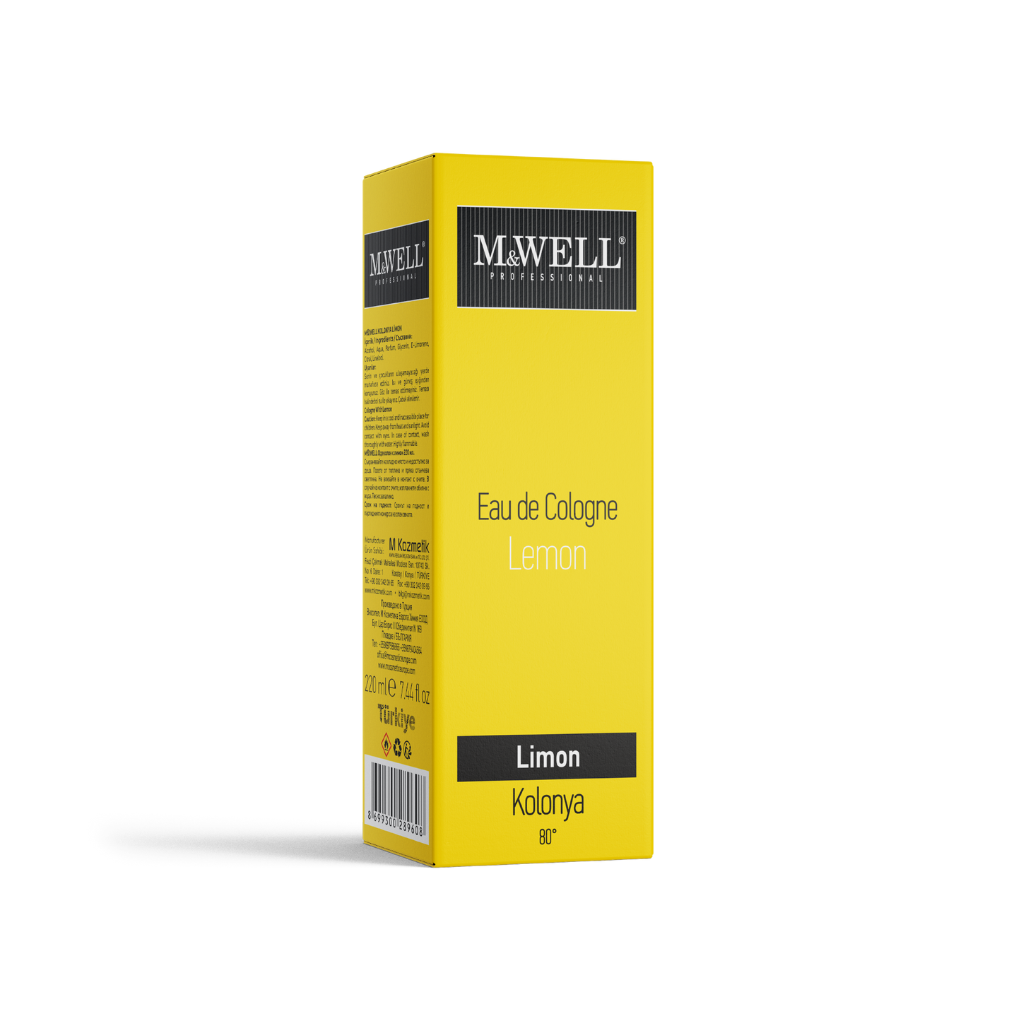 M&WELL Eau de Cologne Kolonya Zitrone 80° 220ml