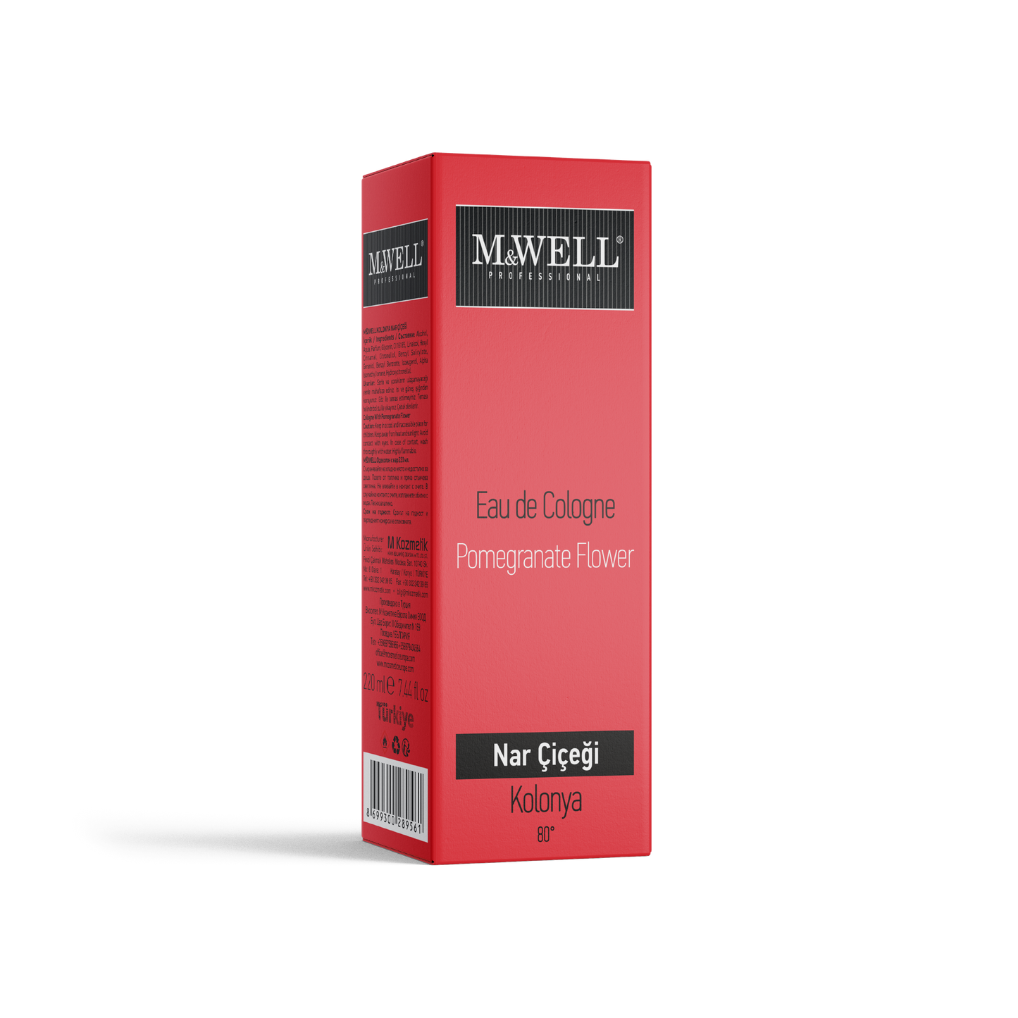 M&WELL Eau de Cologne Kolonya Granatapfelblüte 80° 220ml