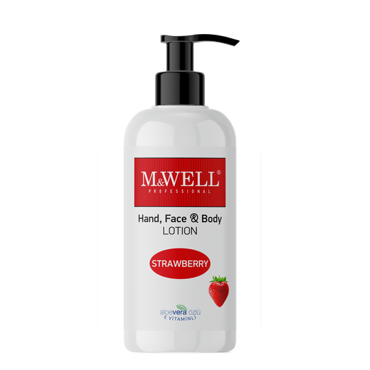 M&WELL Hand Gesicht Körperlotion mit Erdbeere 400ml