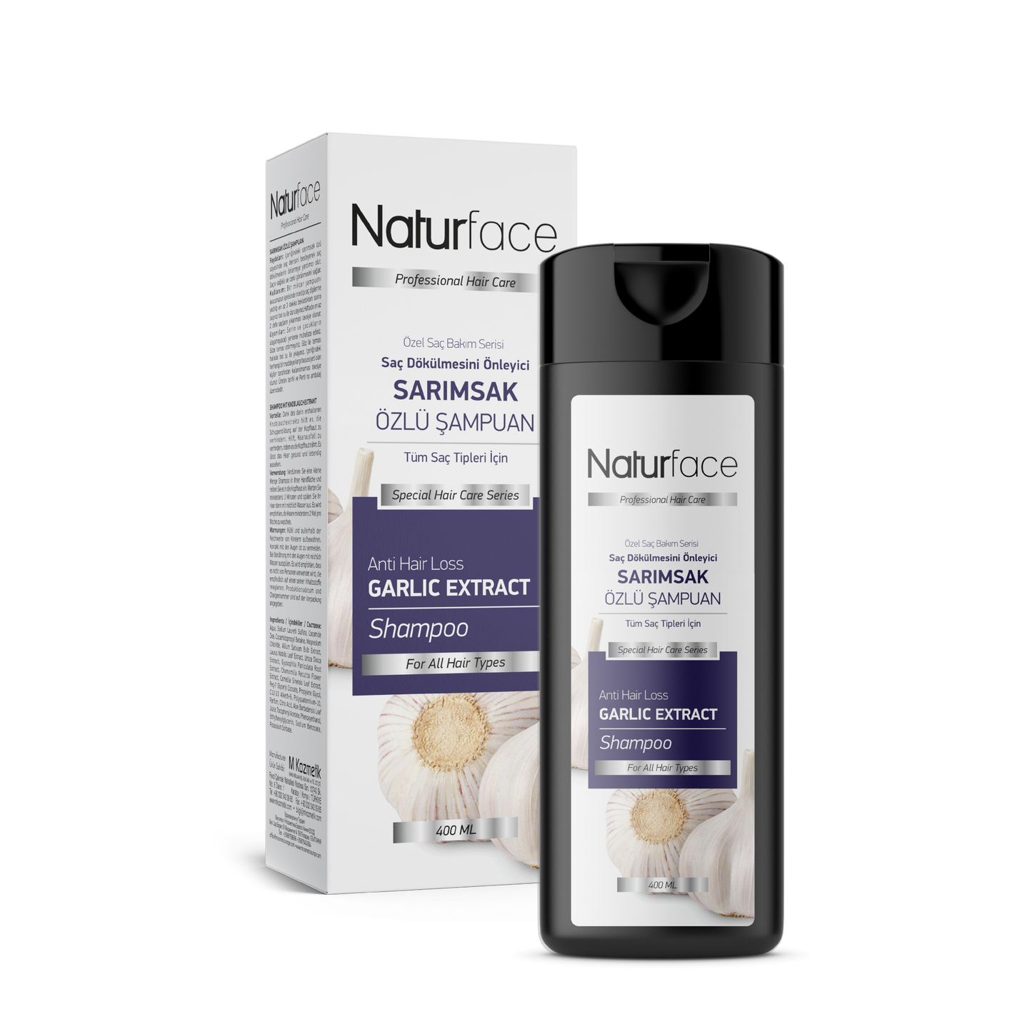 NATURFACE Knoblauch Shampoo gegen Haarausfall 400ml