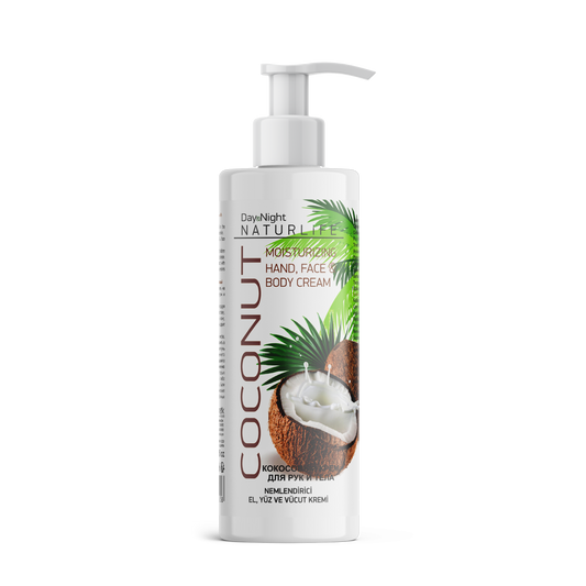 NATURLIFE Kokos Feuchtigkeitscreme für Hände Gesicht Körper 250ml
